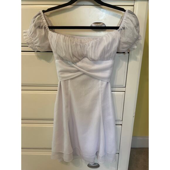 Lucy in the Sky Estrella Dress Shimmery White Size Small Hoco Bridal Graduation - Picture 3 of 9